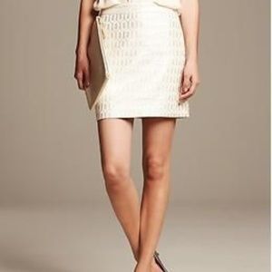 [Banana Republic] metallic mini skirt.